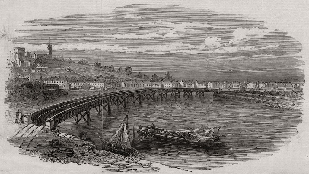 River Lune Viaduct Lancaster North-Western Railway branch Poulton-Le-Sands 1849